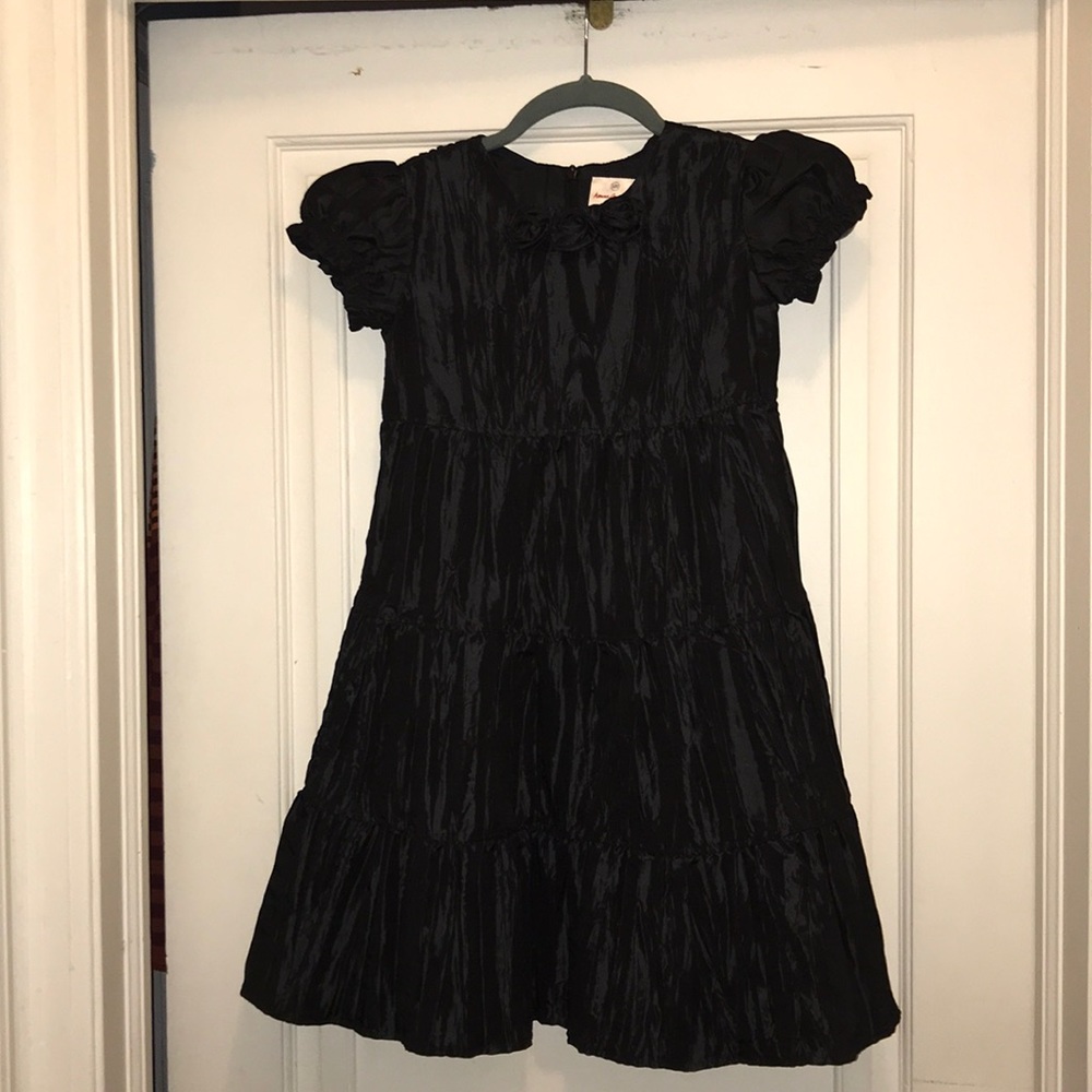 Hanna Andersson black tiered ruffle rosettes dress